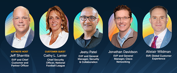 Keynote Speakers: Jeff Sharritts, Cathy L. Lanier, Jeetu Patel, Jonathan Davidson, Alistair Wildman