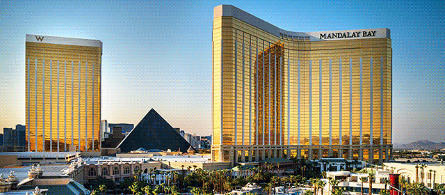 Slideshow of attendee photos and Mandalay Bay hotel