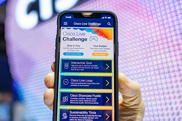 Screenshot of the Cisco Live Challenge in the 2023 mobile app